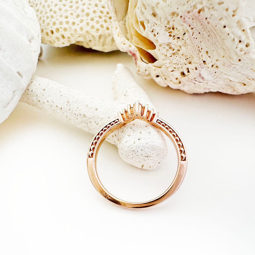 Seven Diamond Crown Rose Gold Ring