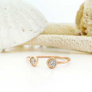 Open Rose Gold Double Bezel 2,5mm Diamond Stacking Ring