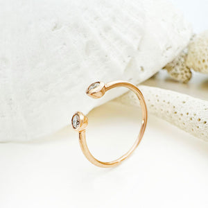 Open Rose Gold Double Bezel 2,5mm Diamond Stacking Ring