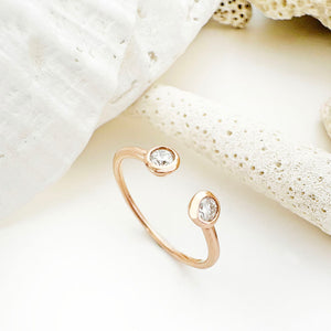 Open Rose Gold Double Bezel 2,5mm Diamond Stacking Ring