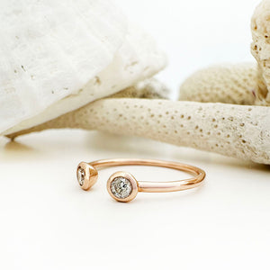 Open Rose Gold Double Bezel 2,5mm Diamond Stacking Ring