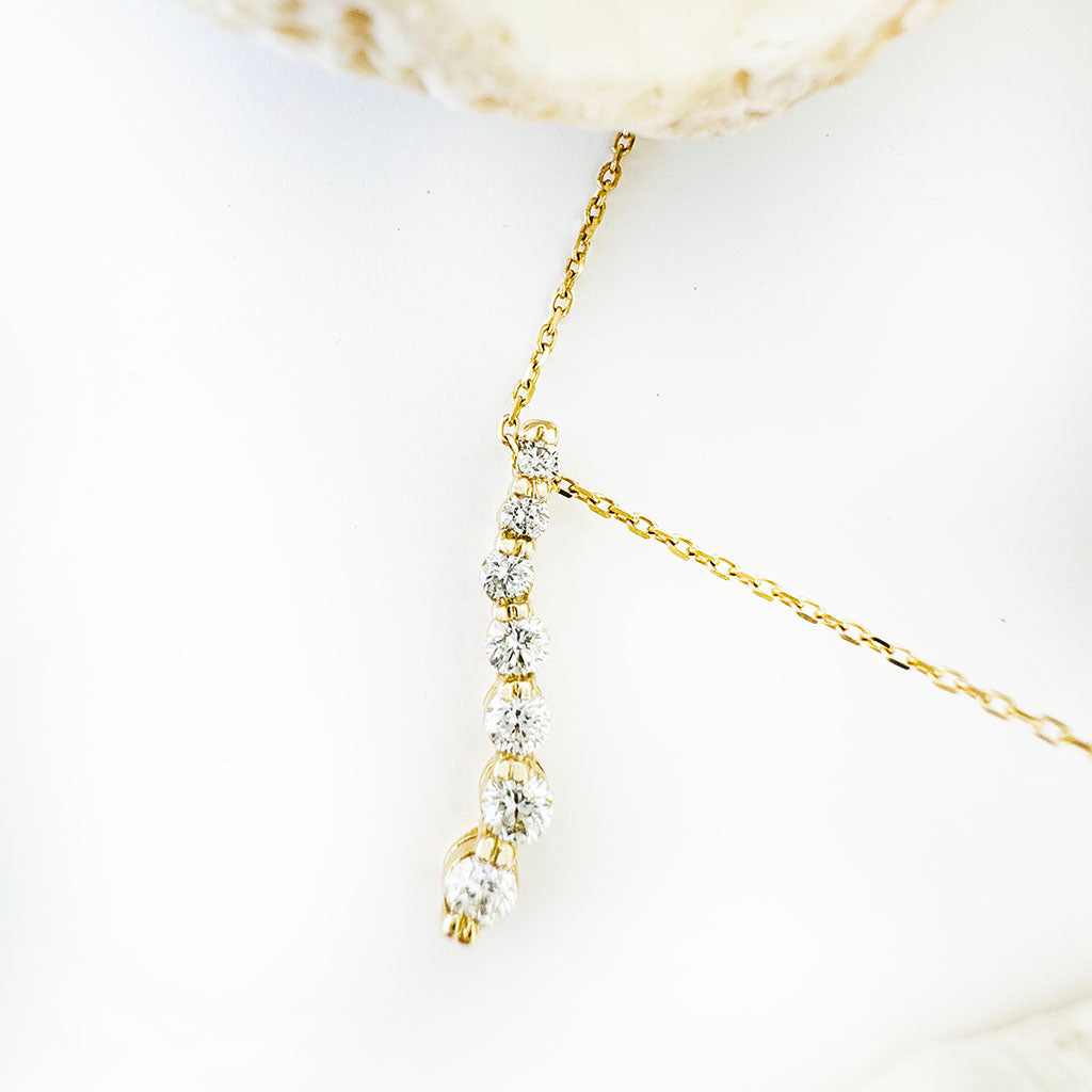 Subtle S Curve Double Claw Petite Diamond Pendant