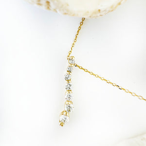 Subtle S Curve Double Claw Petite Diamond Pendant