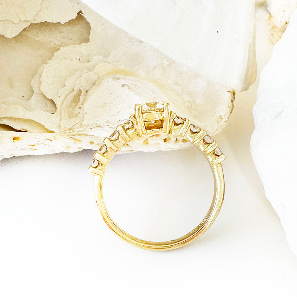 Breathtaking Diamond Princess Yellow Gold Ring