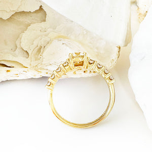 Breathtaking Diamond Princess Yellow Gold Ring