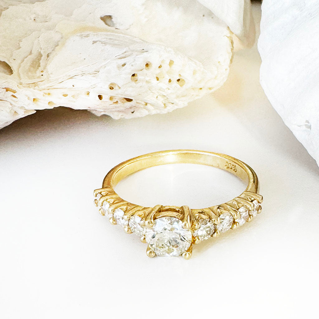 Breathtaking Diamond Princess Yellow Gold Ring