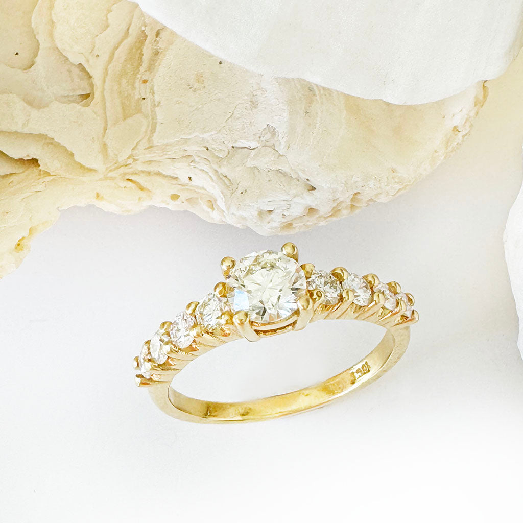 Breathtaking Diamond Princess Yellow Gold Ring