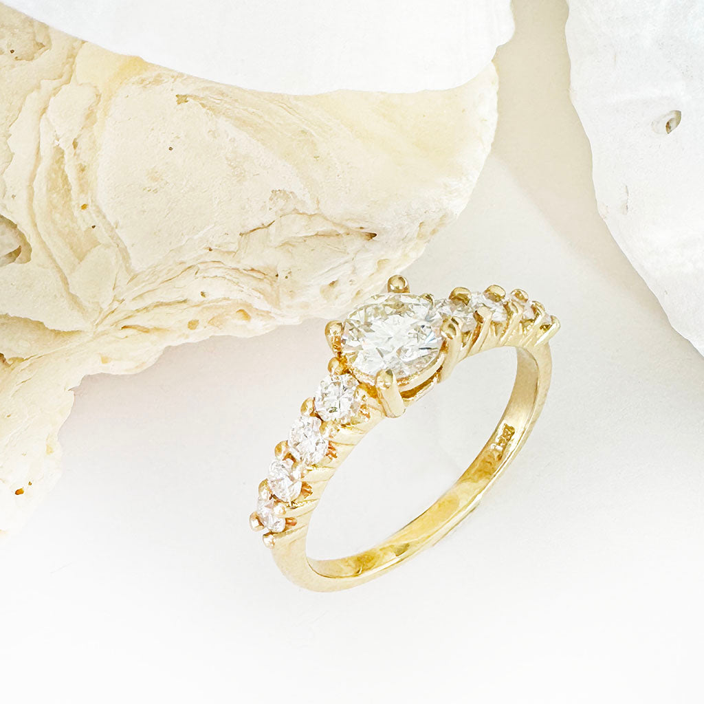 Breathtaking Diamond Princess Yellow Gold Ring