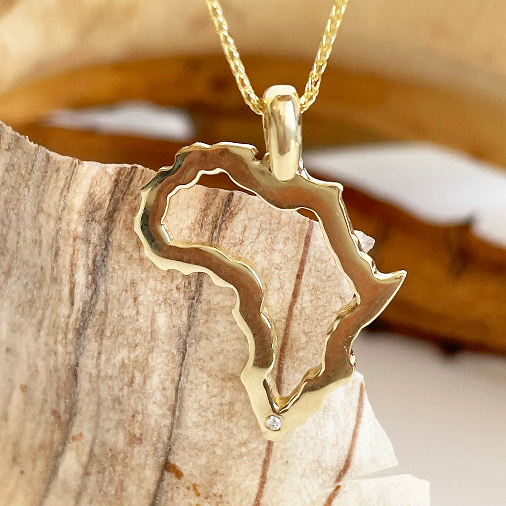 Map of Africa Diamond pendant