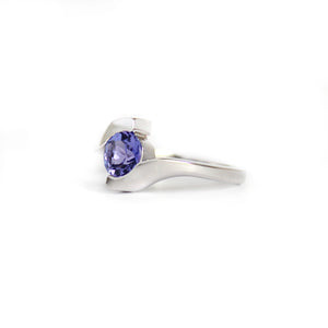 Molten Hot Round Cut White Gold Tanzanite Ring