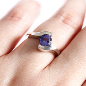 Molten Hot Round Cut White Gold Tanzanite Ring