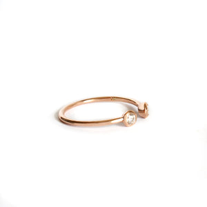 Open Rose Gold Double Bezel 2,5mm Diamond Stacking Ring