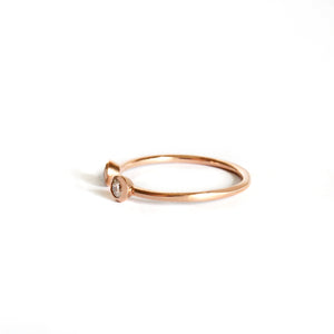 Open Rose Gold Double Bezel 2,5mm Diamond Stacking Ring