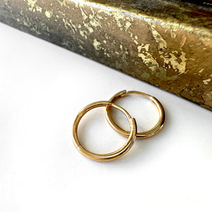 Petite Classic Rounded Yellow Gold Huggies