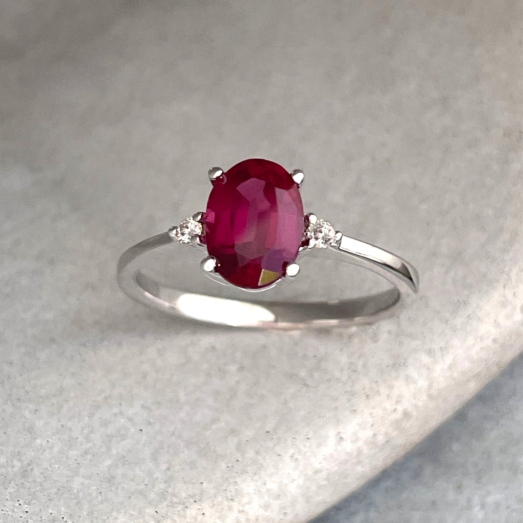 Pink Oval Cut Tourmaline with Petite Diamond Shoulder Accent