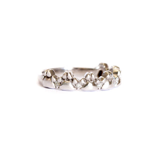 Playful Paw Print with Diamond Accent White Gold Ring