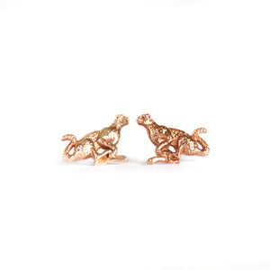 Racing Cheetah Rose Gold Studs