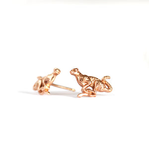 Racing Cheetah Rose Gold Studs