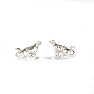 Racing Cheetah White Gold Studs