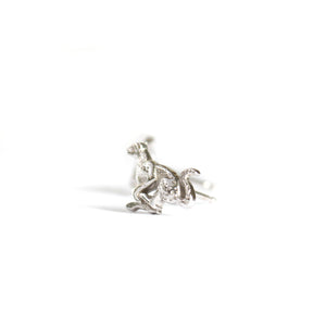 Racing Cheetah White Gold Studs