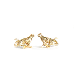 Racing Cheetah Yellow Gold Studs