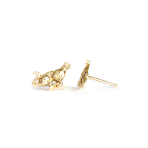 Racing Cheetah Yellow Gold Studs