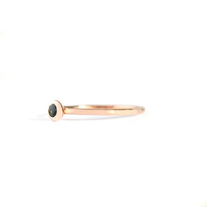 Rose Gold Bezel Set Green Tourmaline Stacking Ring