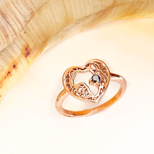 Black Diamond Rose Gold Africa Heart ring