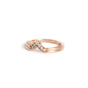 Seven Diamond Crown Rose Gold Ring