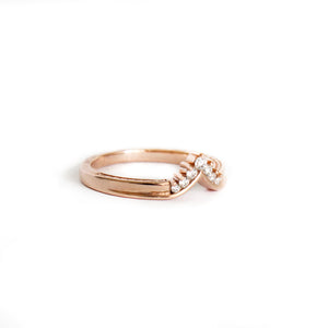 Seven Diamond Crown Rose Gold Ring