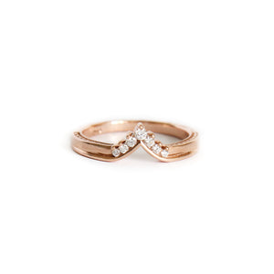 Seven Diamond Crown Rose Gold Ring