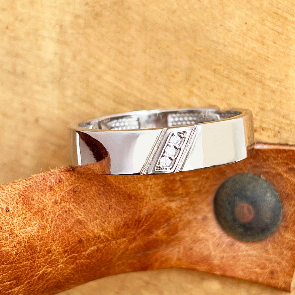 Silver mens ring