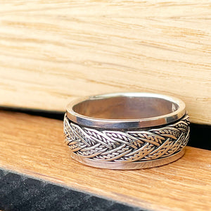 Mens Silver Rope Ring