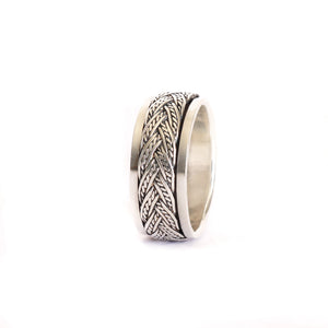 Silver Rope Rotation Band Ring