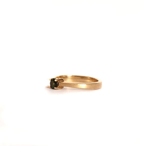 Simply Stylish Petite Yellow Gold Round Tourmaline Solitaire Ring