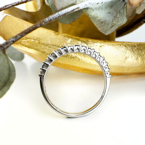 Slimline 3/4 Sapphire and Diamond White Gold Eternity Ring