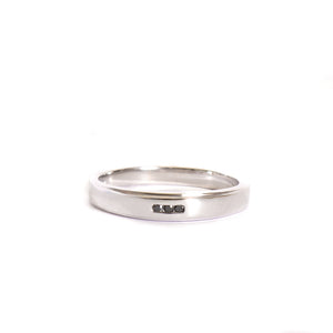 Slimline Black Diamond White Gold Band