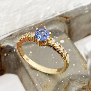 tanzanite and diamond band ring