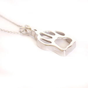 White Gold Paw Print Pendant