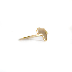 Yellow Gold Africa Heart Map Ring