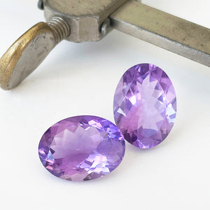 Amethyst - Purple Oval Cut Pair - 15.90ct