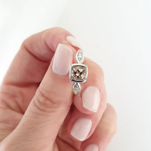 Cushion Cut Morganite Ring 