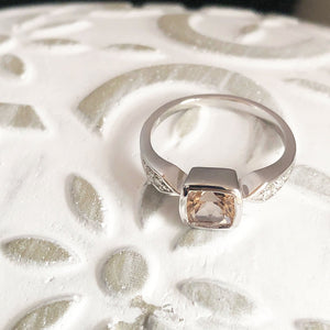 Cushion Cut Morganite Ring 