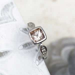 Cushion Cut Morganite Ring 