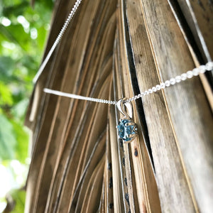 Elegant Round Cut Blue Topaz Pendant and Chain