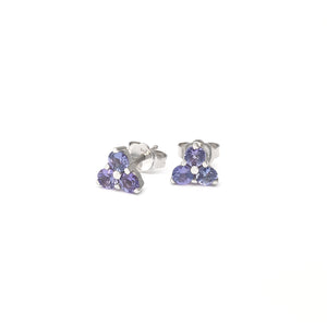 Cute Trilogy Tanzanite Stud Earrings