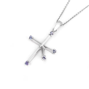 Tanzanite White Gold Southern Cross Pendant