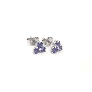 Cute Trilogy Tanzanite Stud Earrings