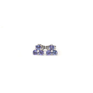 Cute Trilogy Tanzanite Stud Earrings