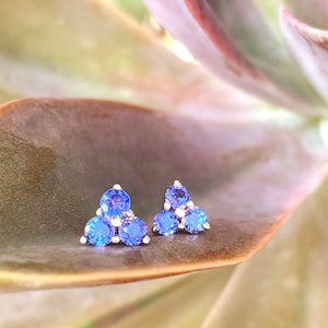 Cute Trilogy Tanzanite Stud Earrings